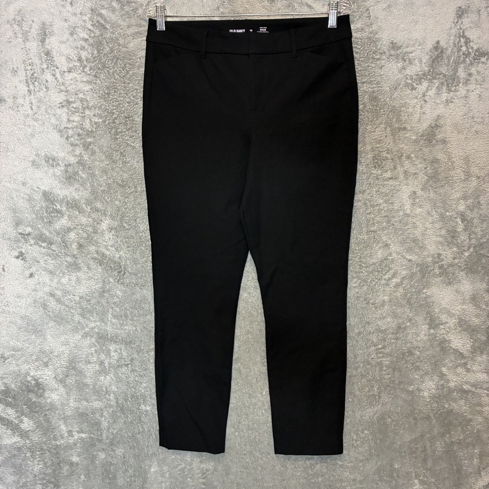 Old Navy Women High Rise Ankle Crop Pixie Pants 10 Classic Black Office Workwear